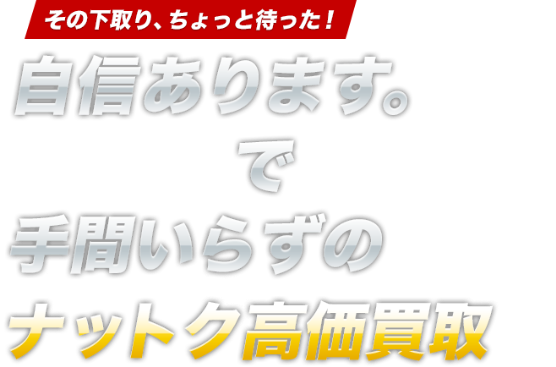 その下取り、ちょっと待った!
カッテーナで手間いらずのナットク高価買取